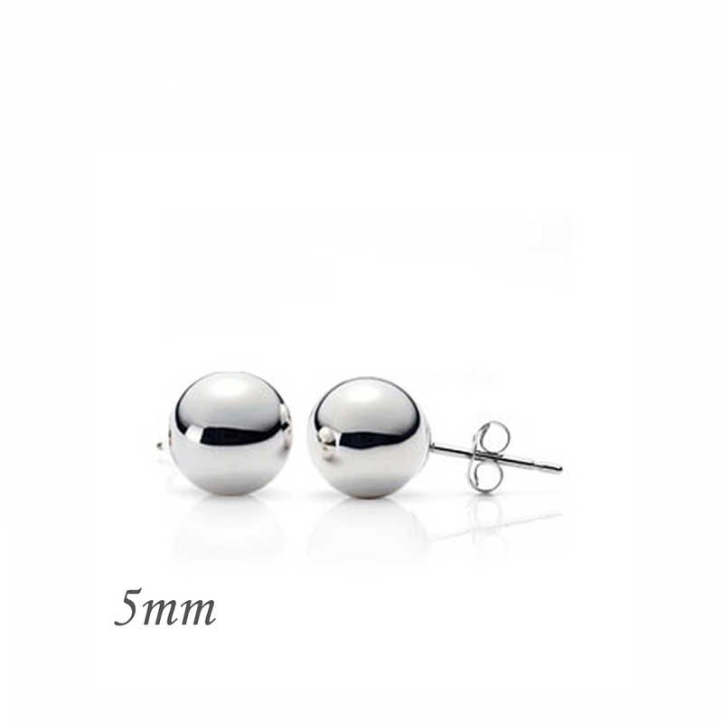 Gümüş Top Küpe - 5 mm — Nes Altın — görsel 2