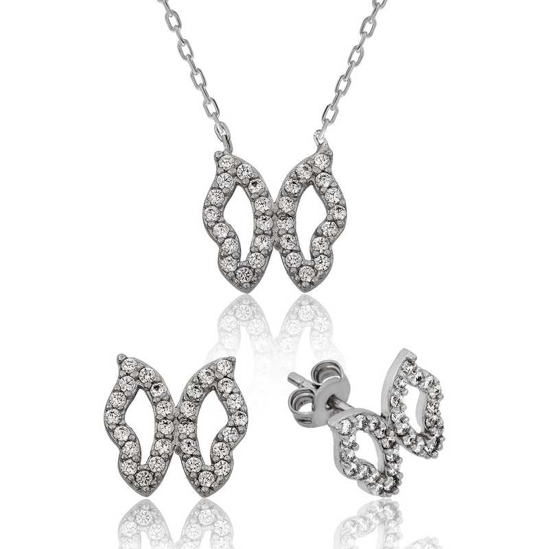 Gümüş Kelebek Bayan Set — Nes Altın