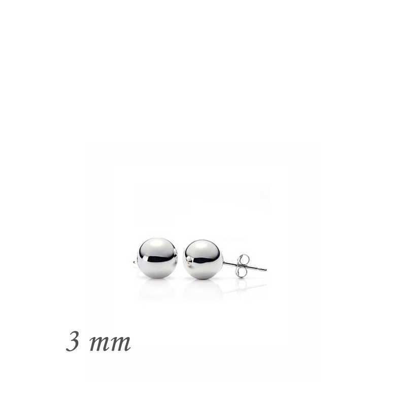 Gümüş Top Küpe - 3 mm — Nes Altın — görsel 2