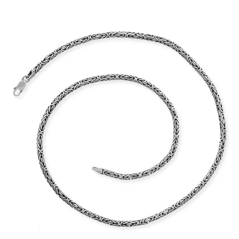 Gümüş Kral Zincir - 3 mm Yuvarlak — Nes Altın