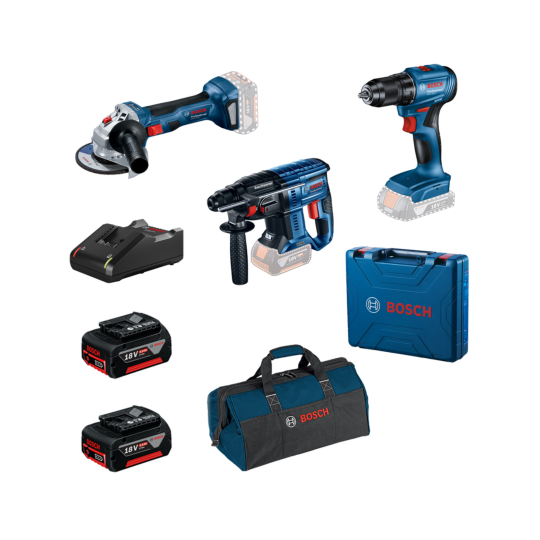 Bosch Professional Gsr 185-LI + Gws 180-LI + Gbh 180-LI 2X4.0AH Akülü Kombo Kit - 0615990N1Y