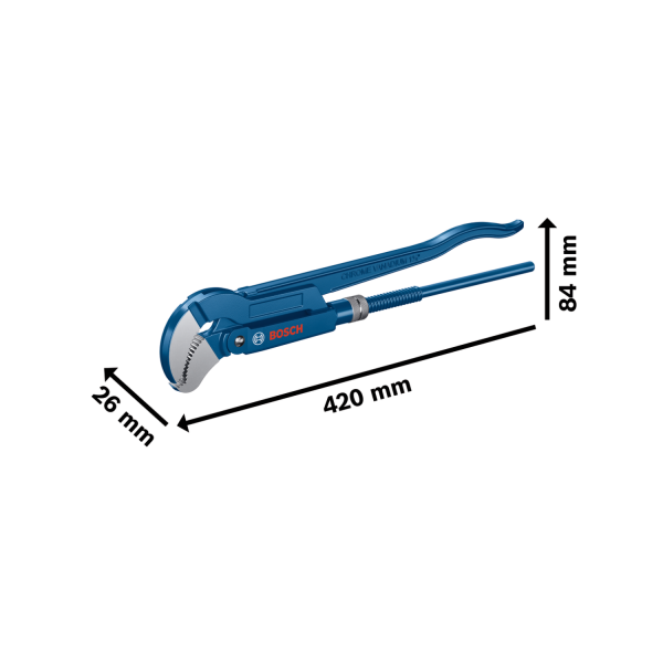 Bosch 1600A02W3T 11/2" 45° Köşe Boru Anahtarı — görsel 3