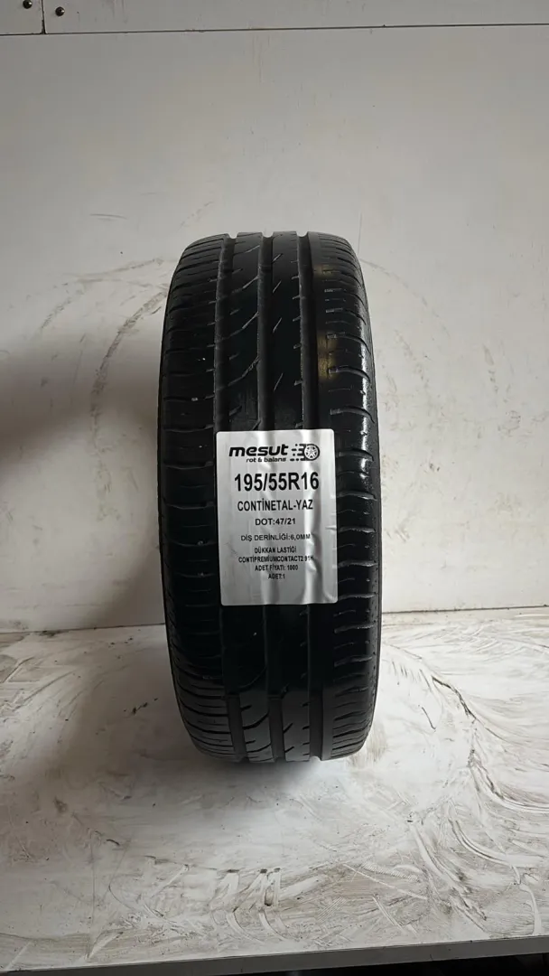 195/55R16  CONTİNENTAL CONTİPREMİUMCONTACT2 91H ÇIKMA YAZ LASTİĞİ