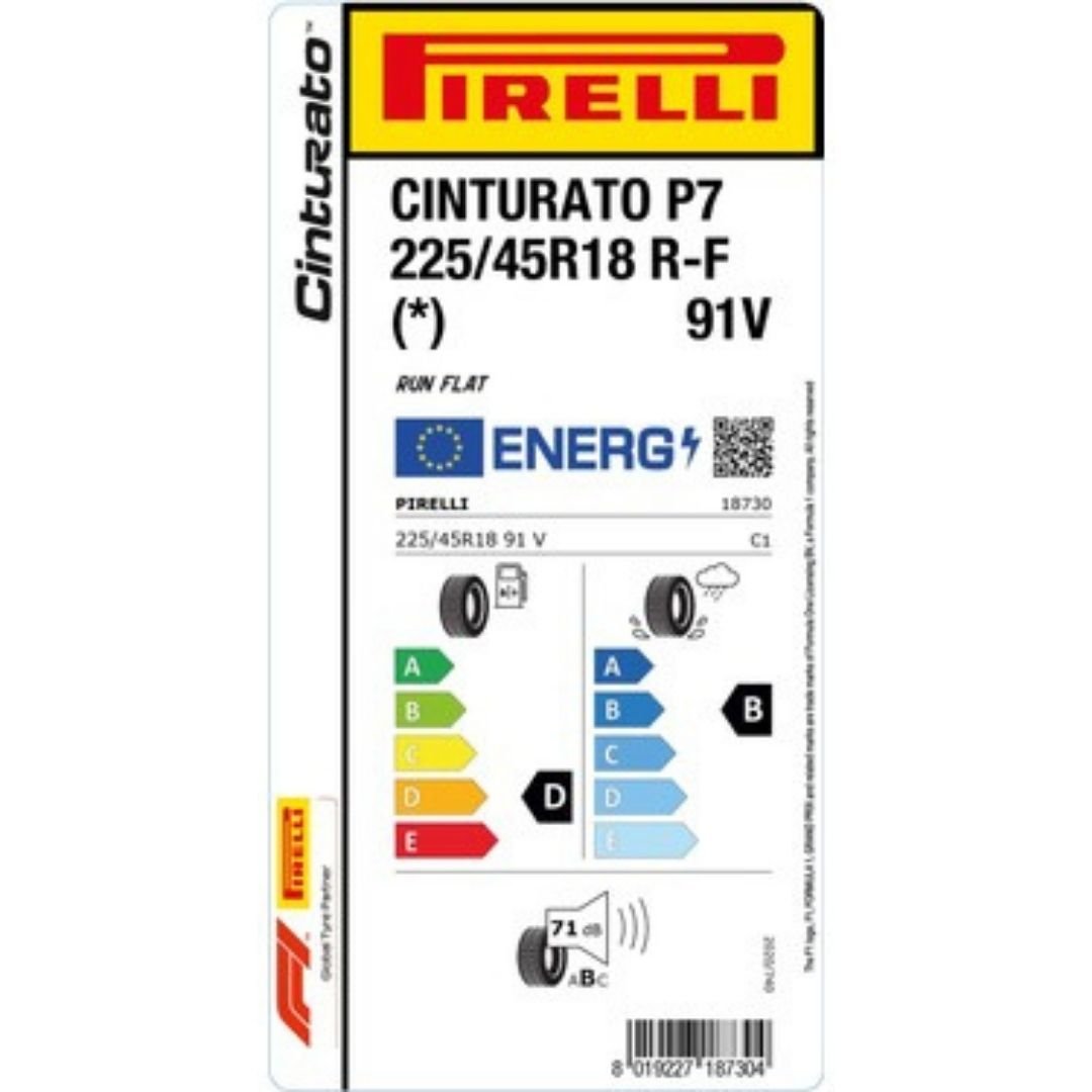 225/45 R 18 Pirelli Cinturato P7 RFT  (*) 91V-2024
