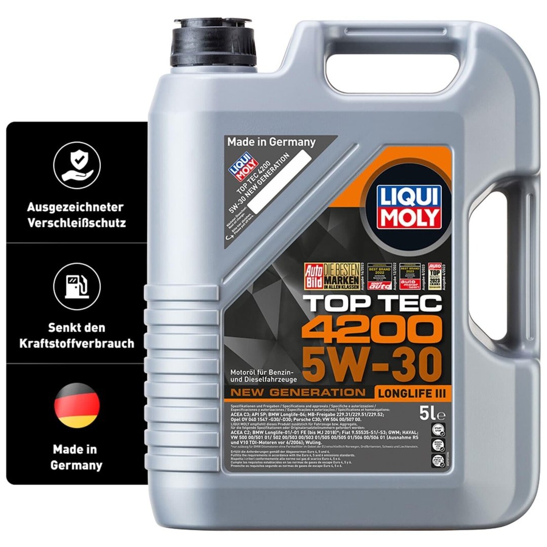 LIQUI MOLY 5W30 Motor Yağı Tam Sentetik TOP TEC 4200 5 Litre (8973) — görsel 3
