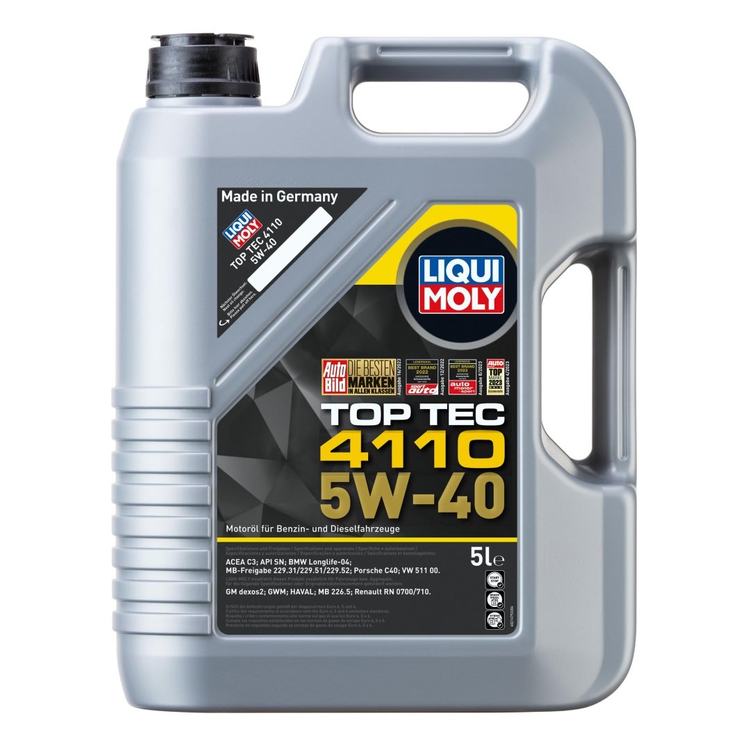 LIQUI MOLY 5W40 Motor Yağı TOP TEC 4110 Tam Sentetik 5 Litre (21479)