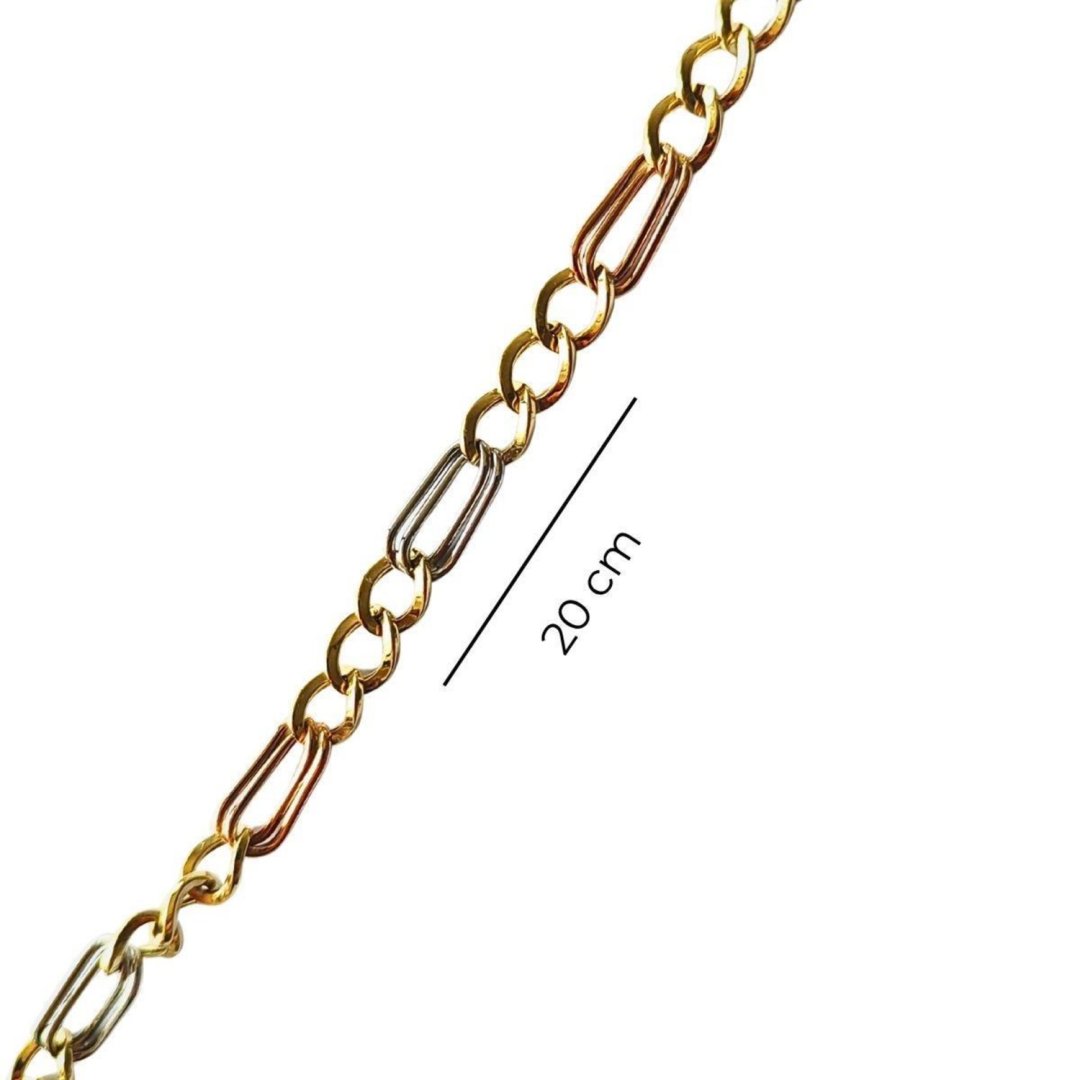Altınköşe 3 Renk Ataç Zincir Bileklik Gold Gümüş Rose — görsel 2