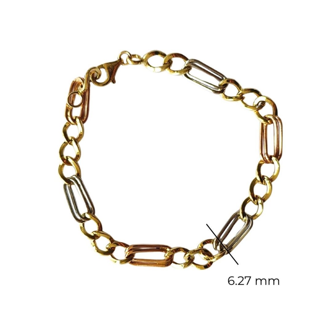 Altınköşe 3 Renk Ataç Zincir Bileklik Gold Gümüş Rose — görsel 3