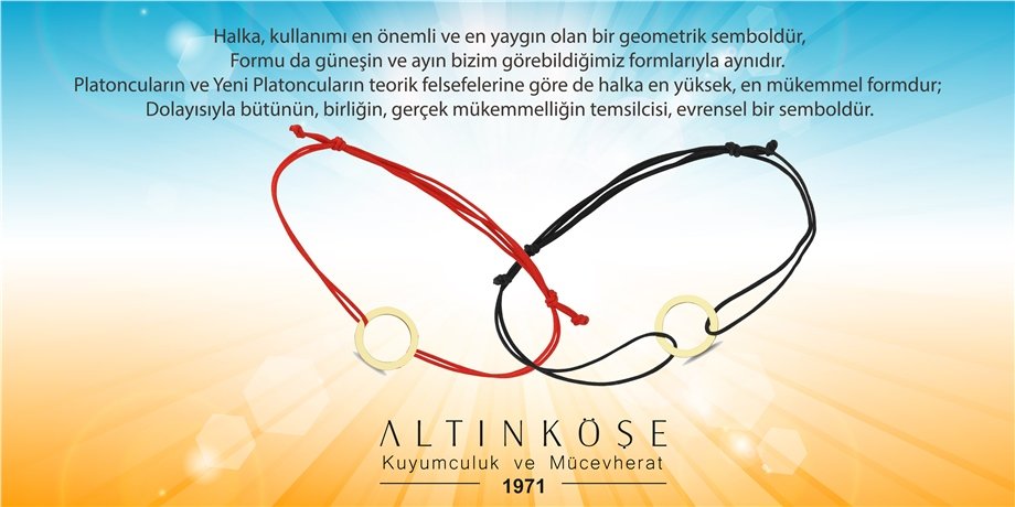 14 Ayar Altın Halka Şans Bilekliği Kırmızı İpli — Altınköşe — görsel 3