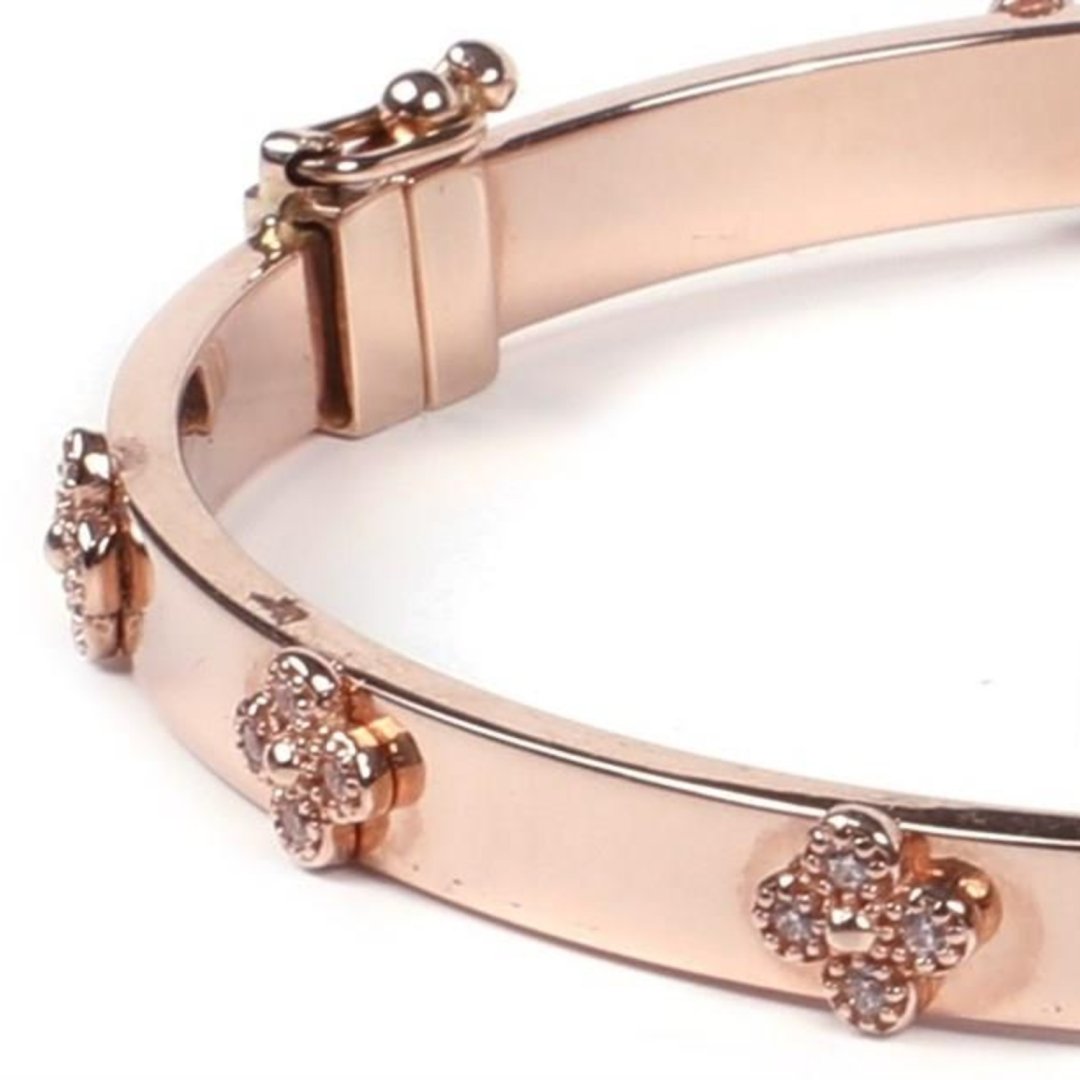 Rose Gold Taşlı Çiçek Motifli Kelepçe Bilezik — Altınköşe — görsel 3