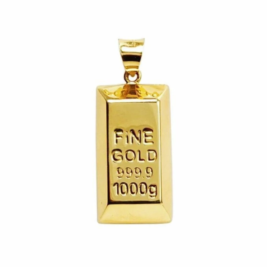 14 Ayar Külçe Altın Kolye Ucu Fine Gold Yazılı — Altınköşe