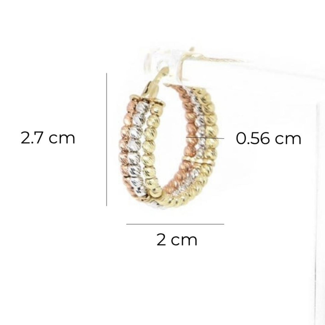 3 Renk Dorika Toplu Halka Küpe — Altınköşe — görsel 2