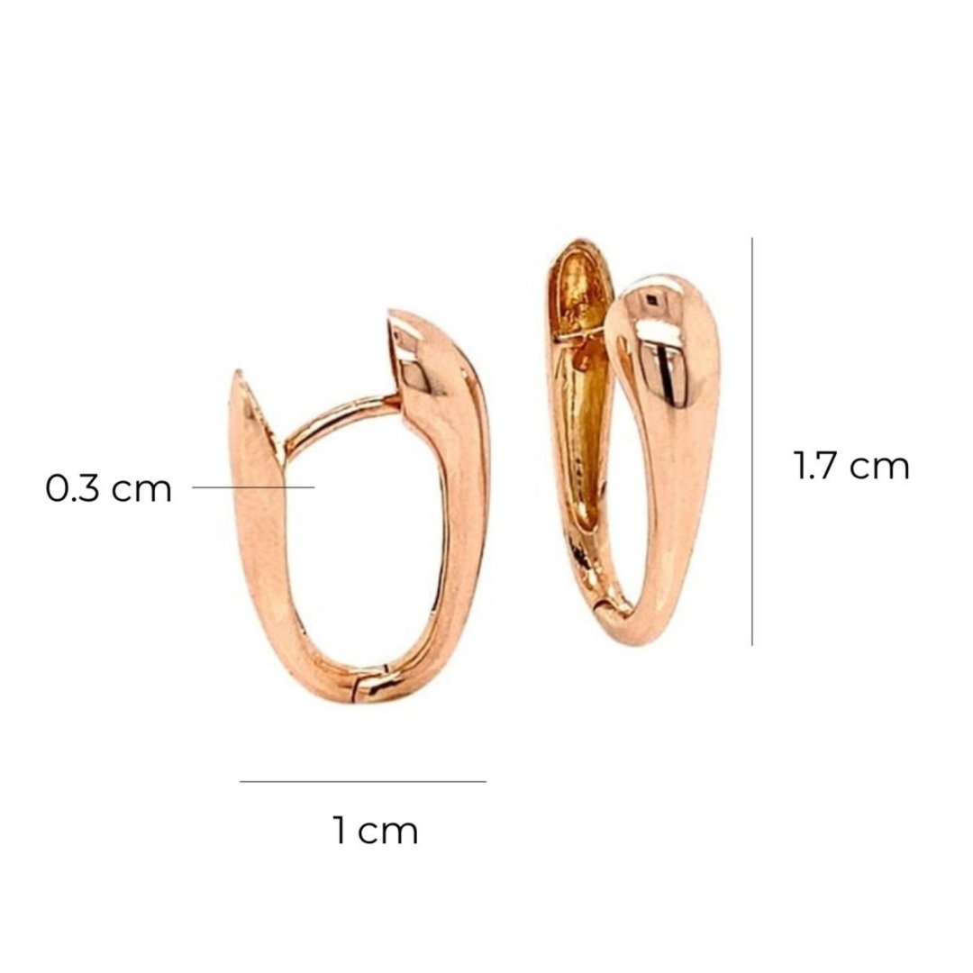 14 Ayar Rose Altın Oval Süzme Halka Küpe — Altınköşe — görsel 3