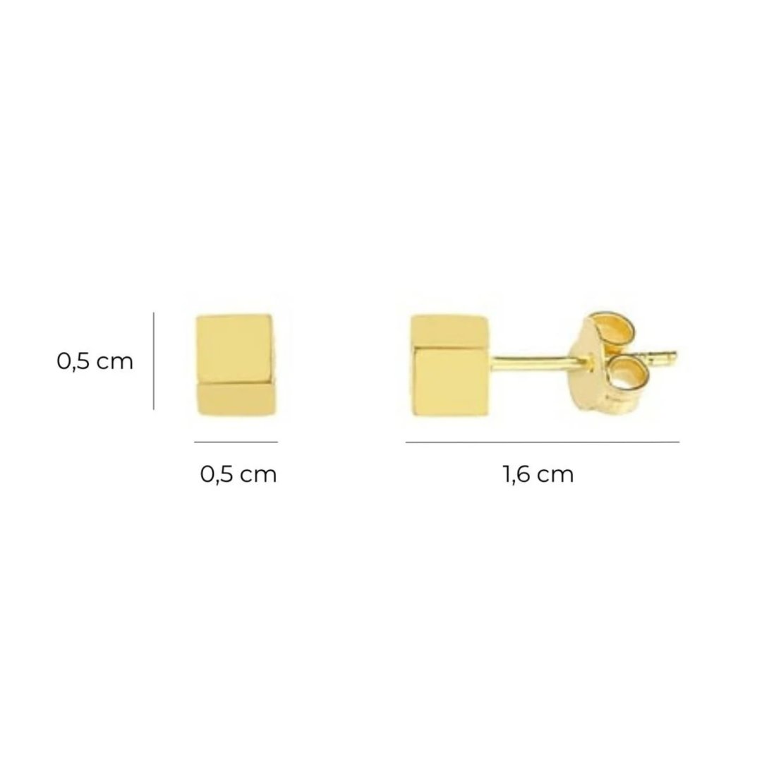 Küp Model Altın Çivili Minimal Küpe — Altınköşe — görsel 2