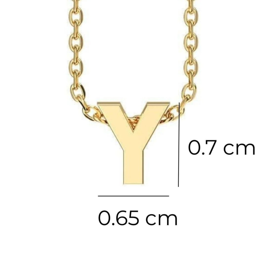 Y Harfi Altın Kolye Zincirli Minimal Harf Kolye — Altınköşe — görsel 2