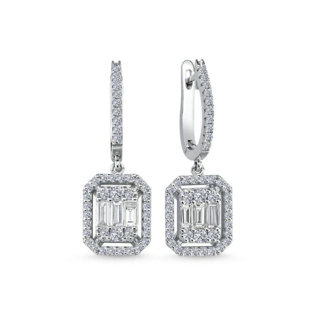 Pırlanta Baget Küpe 0.08 Ct
