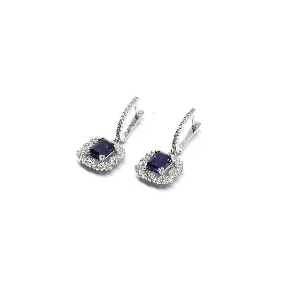 3,30 Ct. Pırlanta Safir Küpe — Altınköşe — görsel 4