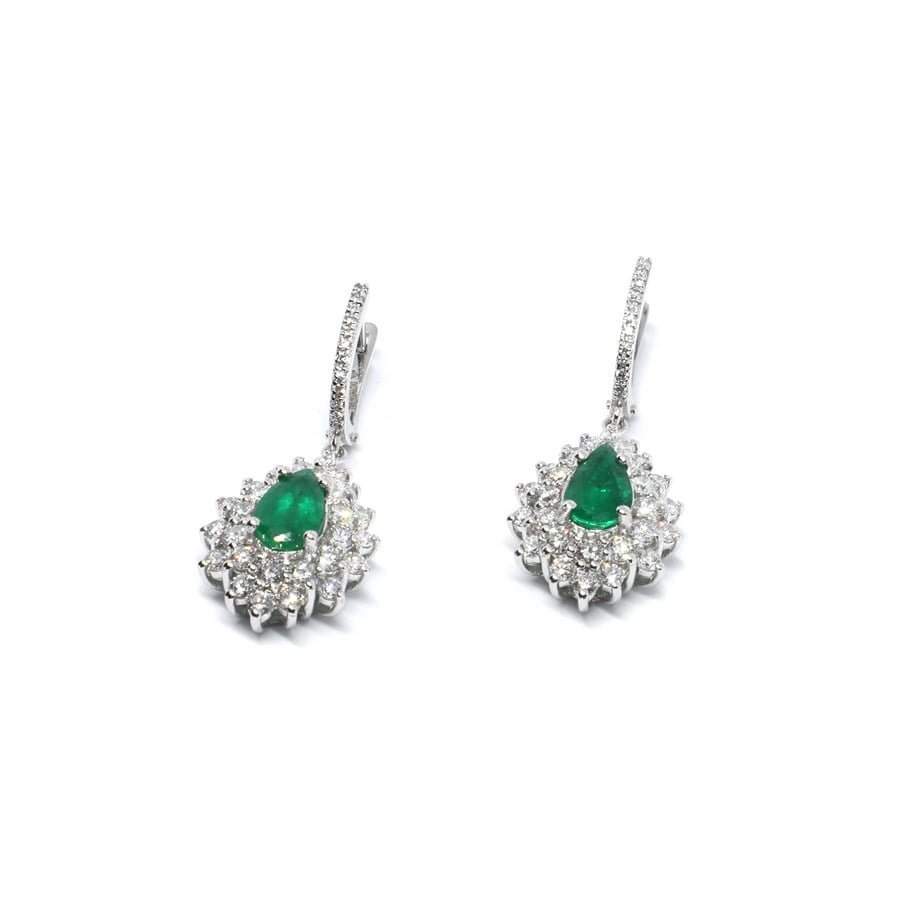 4,78 Ct. Pırlanta Zümrüt Küpe — Altınköşe — görsel 4