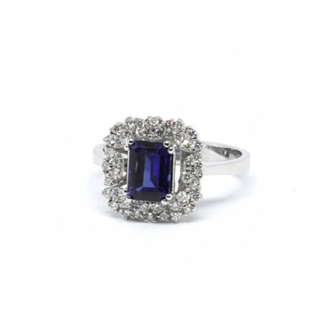 1,62 Ct. Pırlanta Safir Yüzük — Altınköşe — görsel 2