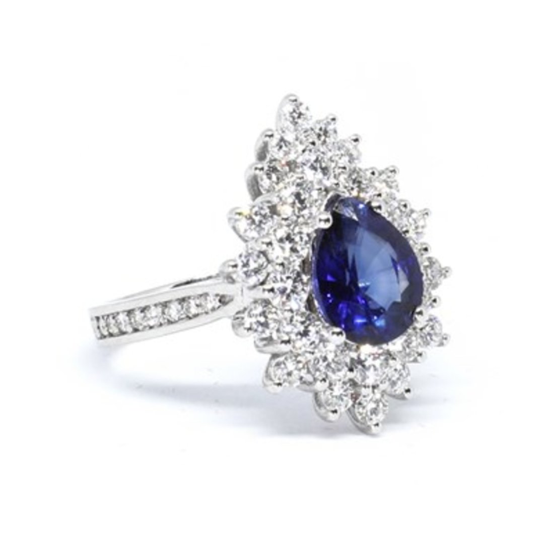 3.37 Ct. Pırlanta Safir Yüzük — Altınköşe — görsel 2