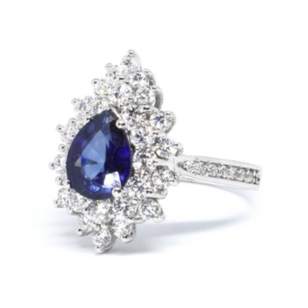 3.37 Ct. Pırlanta Safir Yüzük — Altınköşe — görsel 4