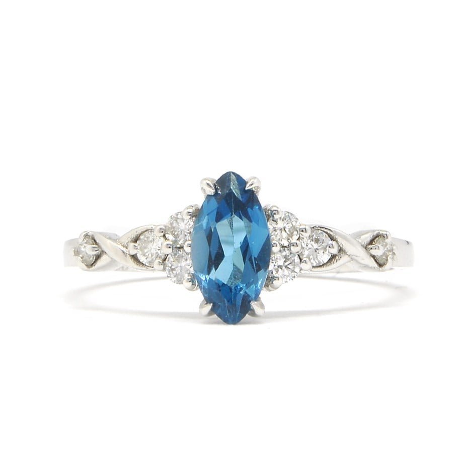 Markiz London Blue Pırlantalı Yüzük