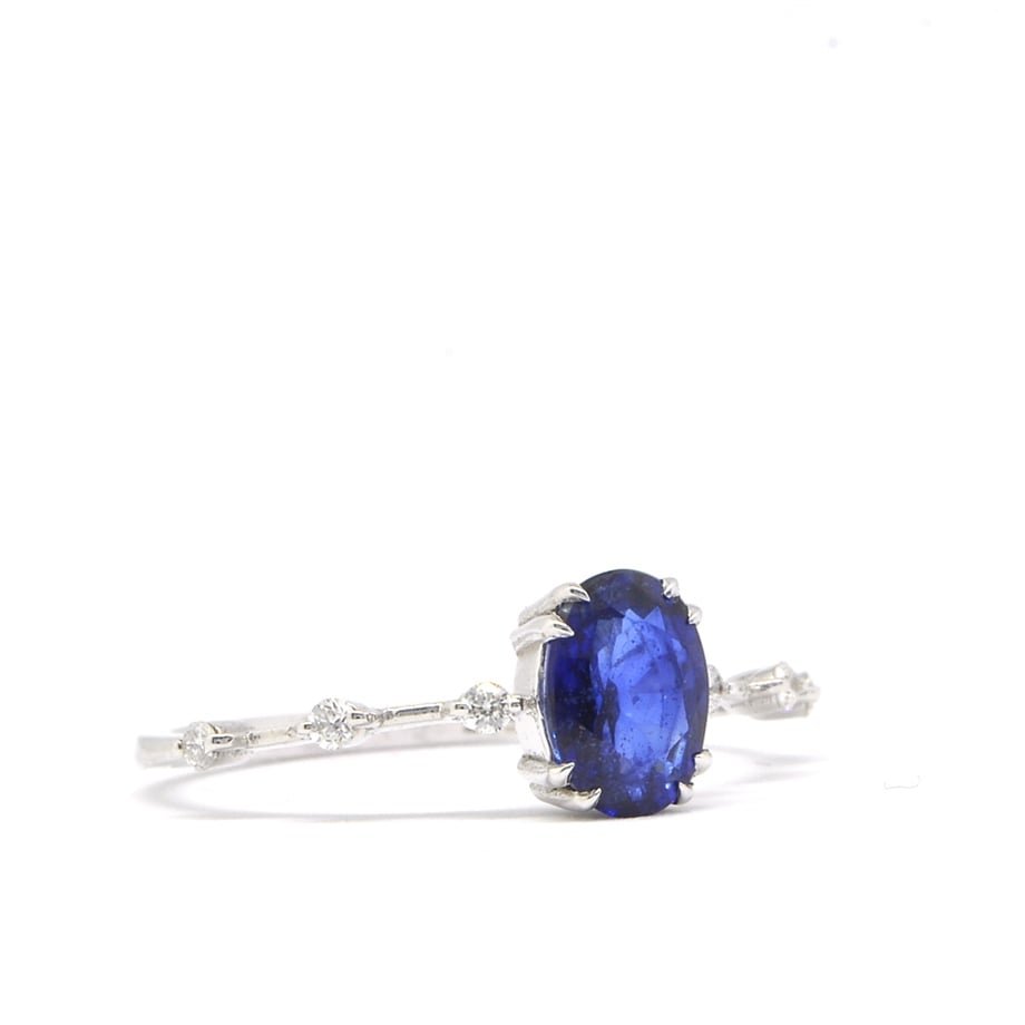 Oval Safir Pırlantalı Yüzük — Altınköşe — görsel 2