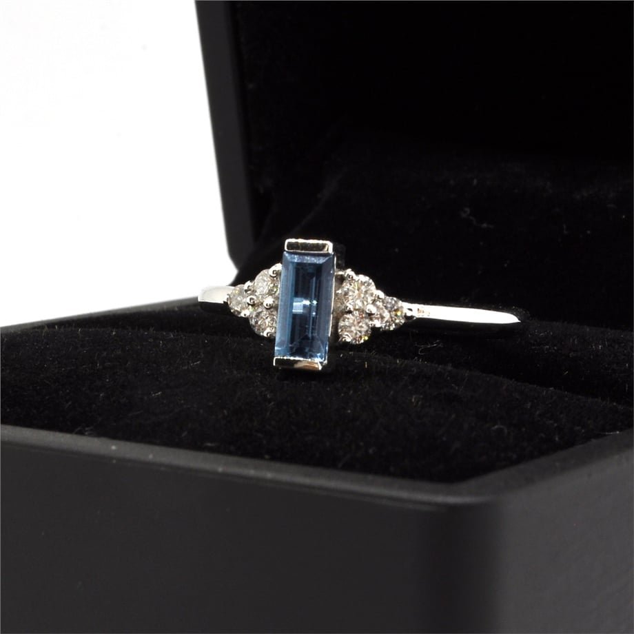 Emerald London Blue Topaz Pırlantalı Yüzük — Altınköşe — görsel 4