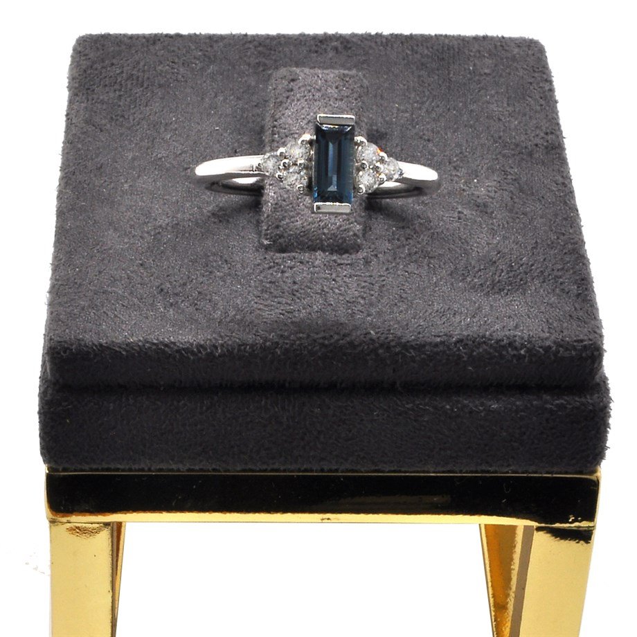 Emerald London Blue Topaz Pırlantalı Yüzük — Altınköşe — görsel 3