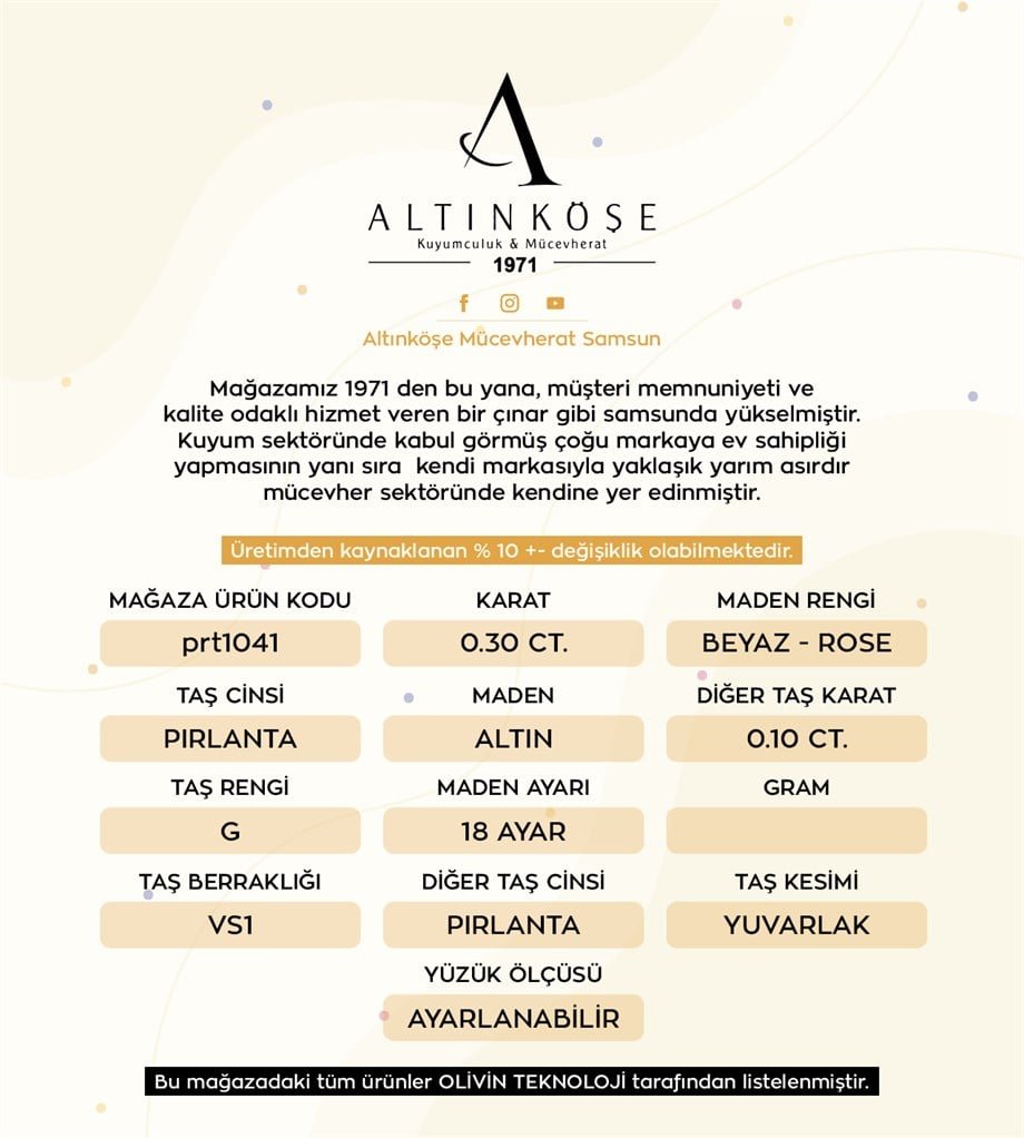 0.30 Ct. Pırlanta Tektaş Yüzük — Altınköşe — görsel 3