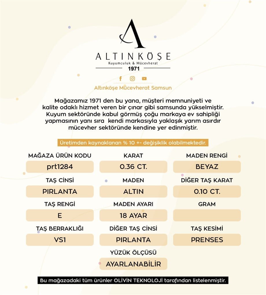 0.36 Ct. Pırlanta Tek Taş Yüzük — Altınköşe — görsel 5