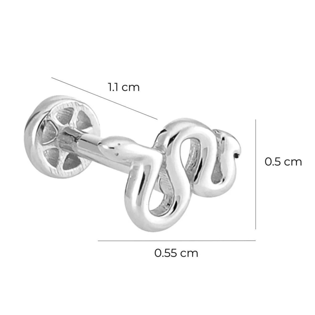 Yılan Altın Tragus Piercing 14 Ayar Beyaz — Altınköşe — görsel 2