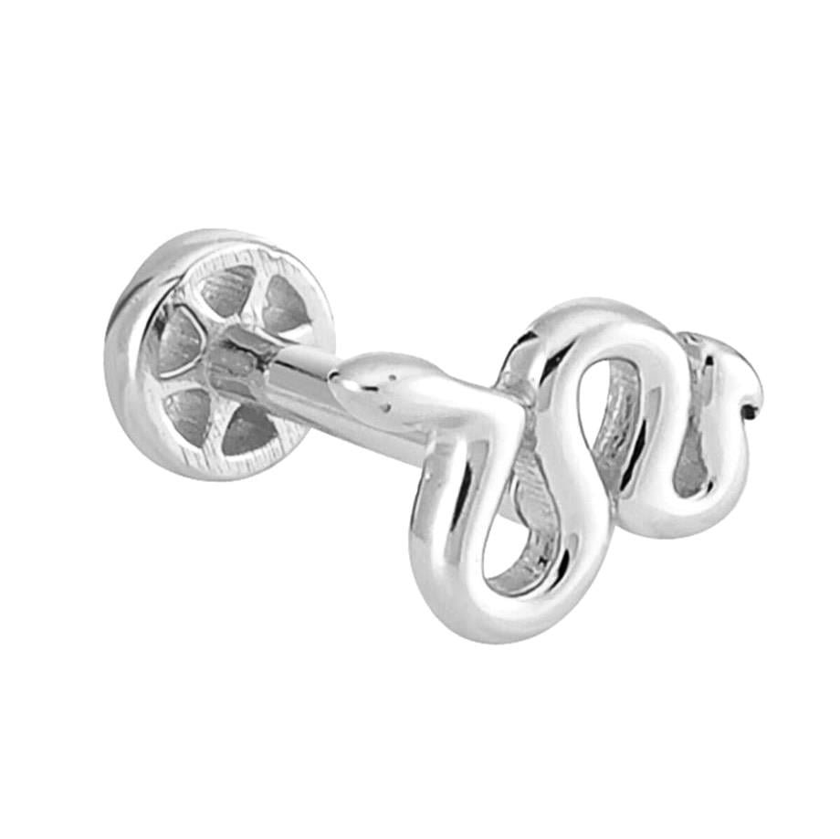 Yılan Altın Tragus Piercing 14 Ayar Beyaz — Altınköşe