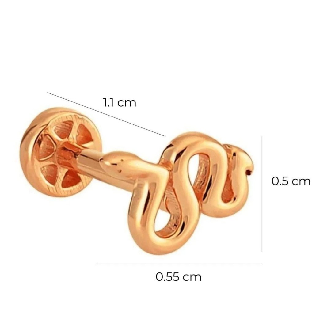Yılan Altın Tragus Piercing 14 Ayar Rose — Altınköşe — görsel 2