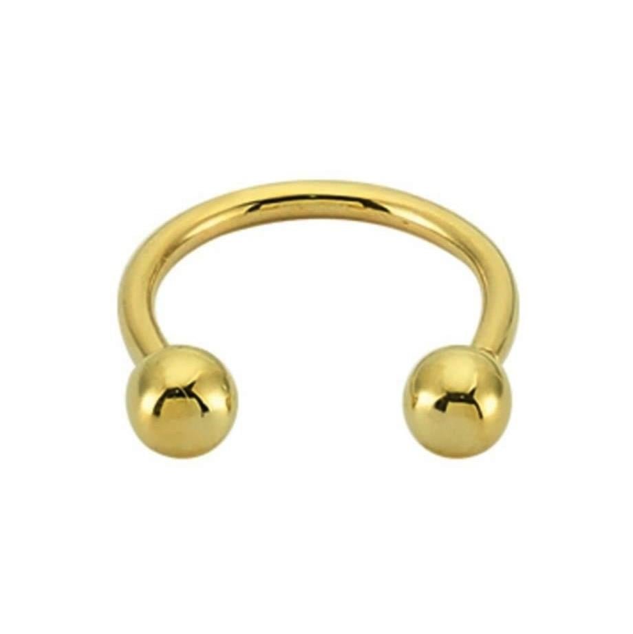 Toplu Altın Yarım Halka Piercing 14 Ayar Sarı