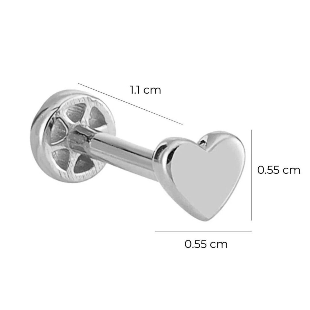 Kalp Altın Tragus Piercing 14 Ayar Beyaz — Altınköşe — görsel 2