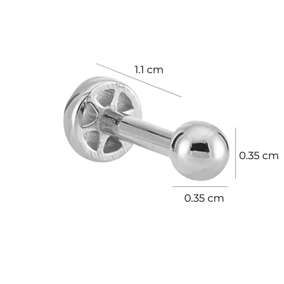 14 Ayar Beyaz Altın Top Tragus Piercing — Altınköşe — görsel 2