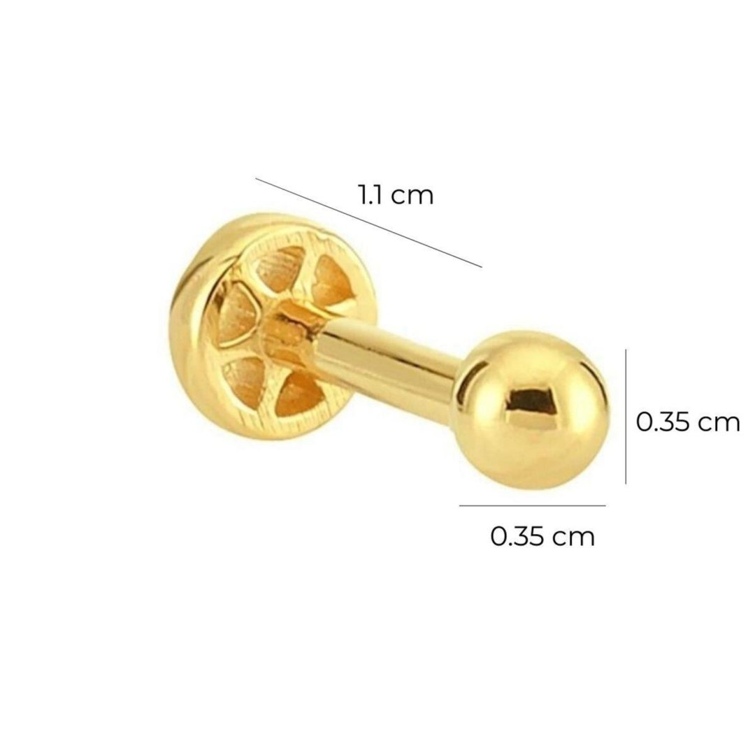 14 Ayar Sarı Altın Top Tragus Piercing — Altınköşe — görsel 2