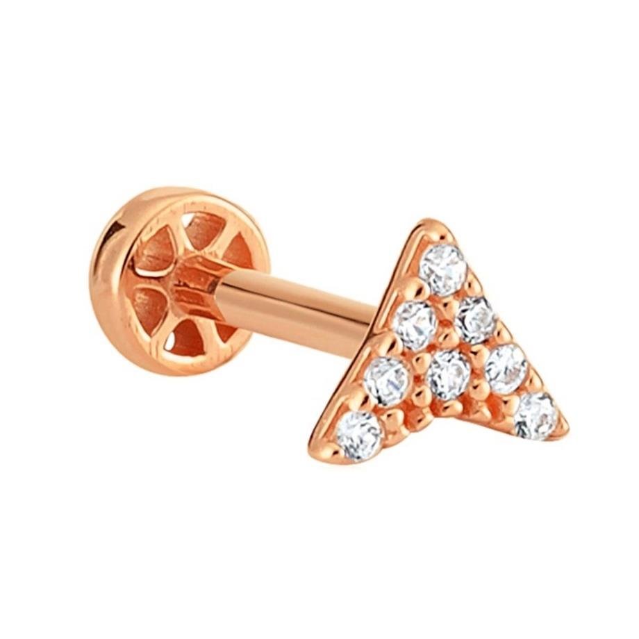 14 Ayar Rose Altın Taşlı Boomerang Tragus Piercing — Altınköşe