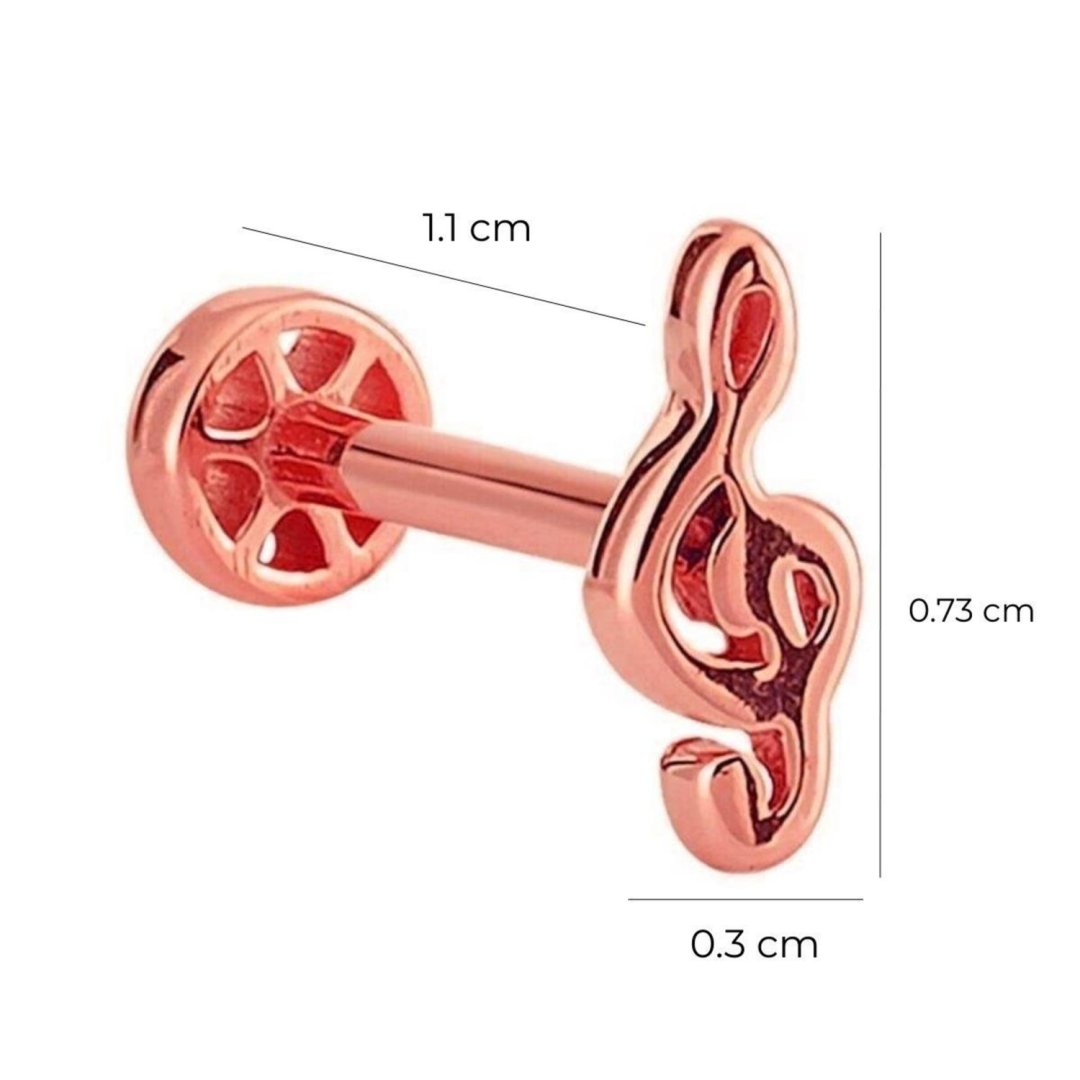 14 Ayar Rose Altın Sol Anahtarı Tragus Piercing — Altınköşe — görsel 2