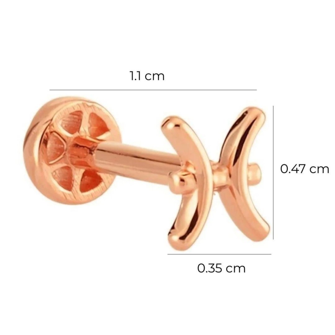 Balık Burcu Altın Tragus Piercing 14 Ayar Rose — Altınköşe — görsel 2