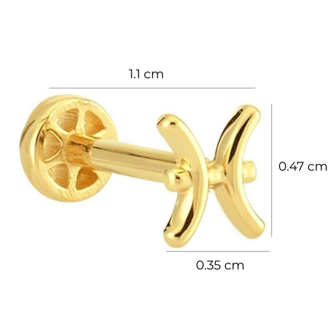 Balık Burcu Altın Tragus Piercing 14 Ayar Sarı — Altınköşe — görsel 2