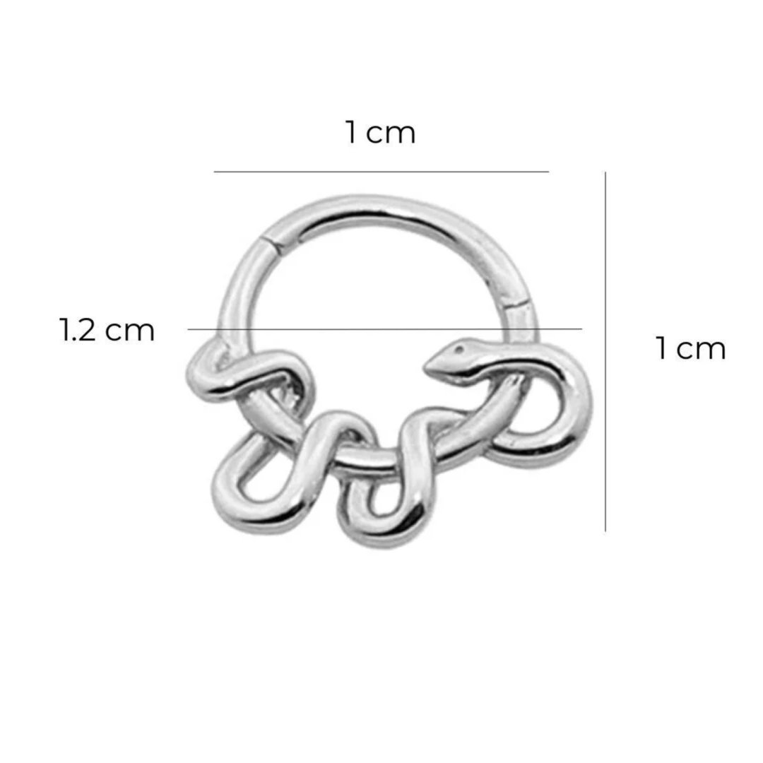 Yılan Altın Halka Piercing 14 Ayar Beyaz — Altınköşe — görsel 2