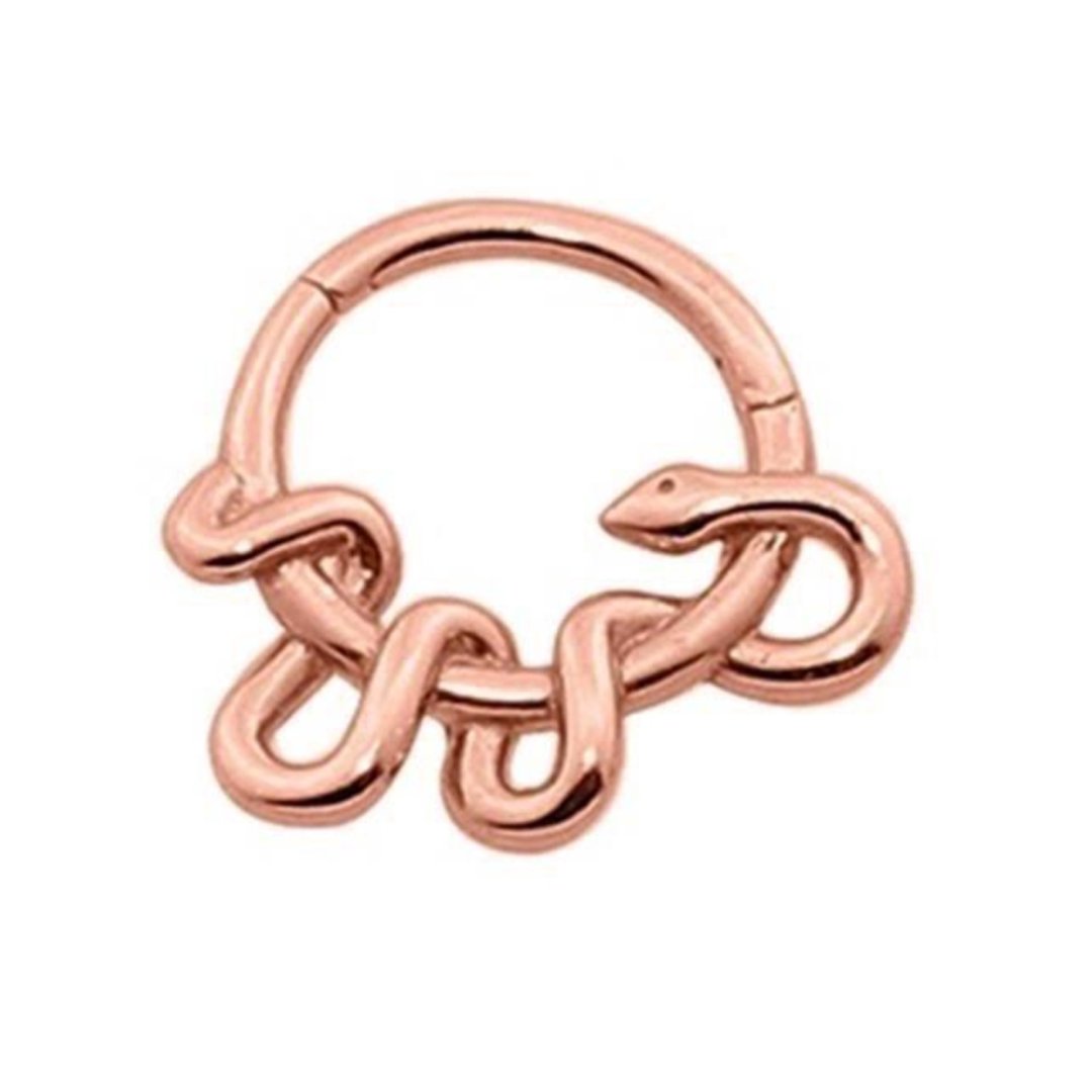 Yılan Altın Halka Piercing 14 Ayar Rose — Altınköşe