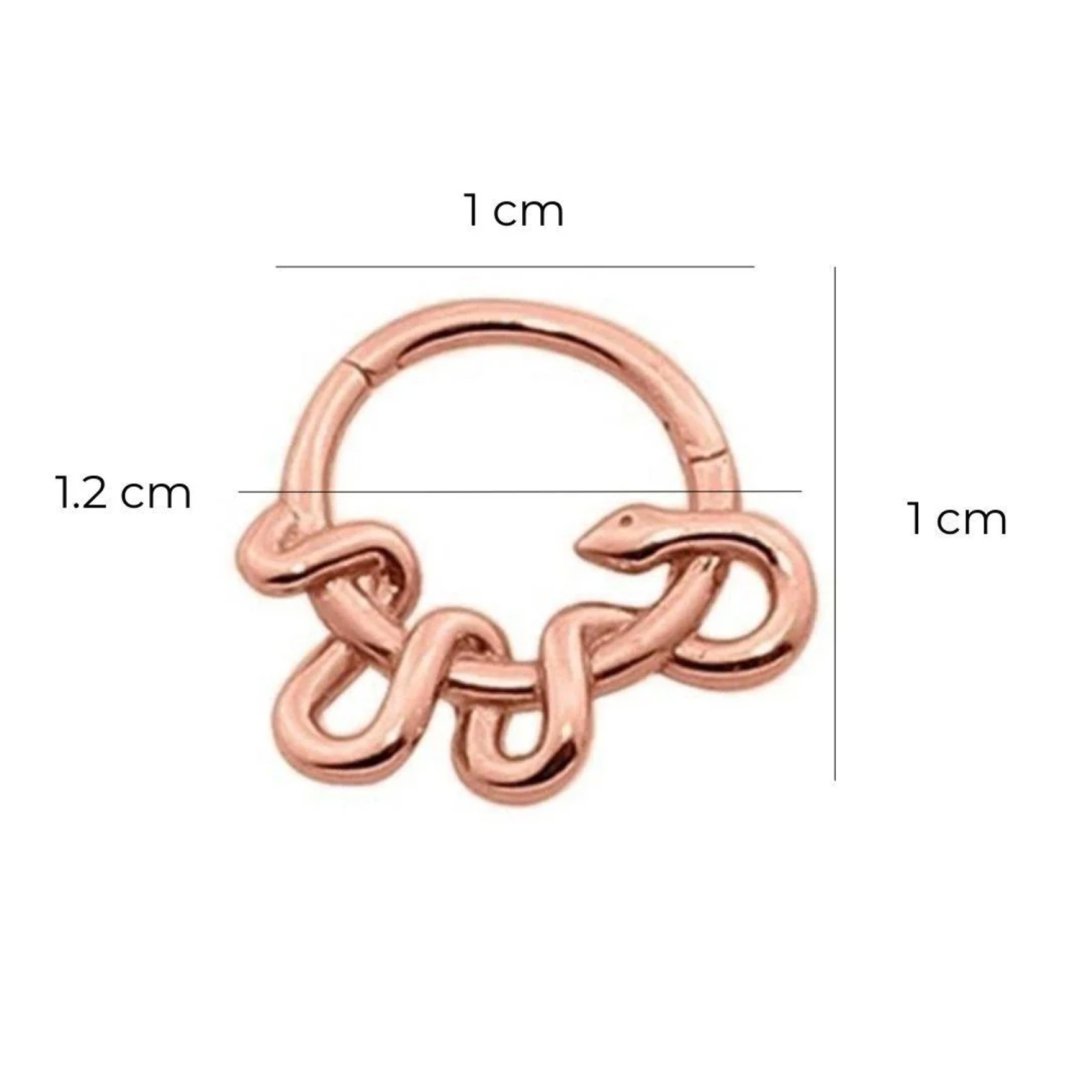 Yılan Altın Halka Piercing 14 Ayar Rose — Altınköşe — görsel 2