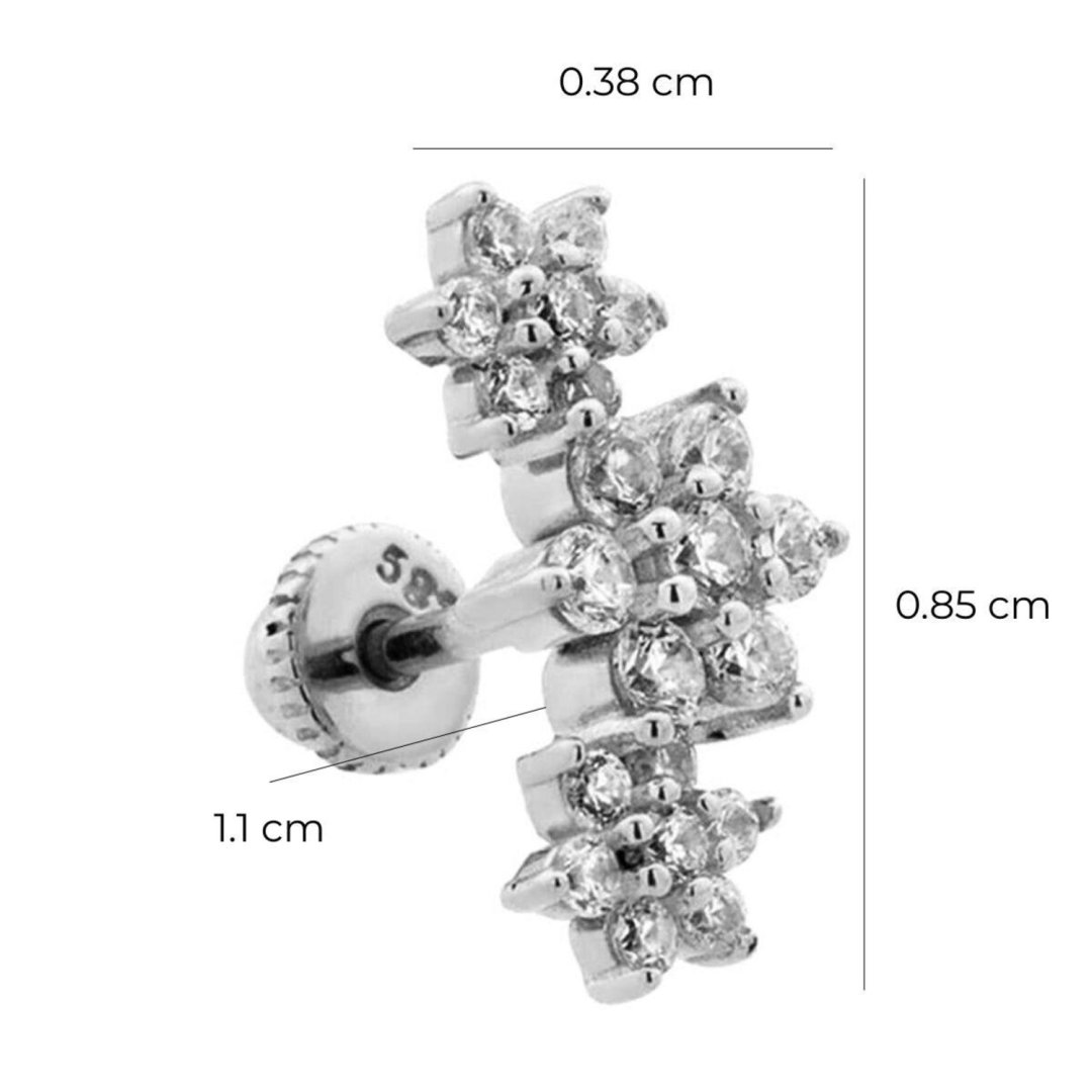 Çiçek Helix/Kıkırdak Piercing 14 Ayar Altın Beyaz — Altınköşe — görsel 2