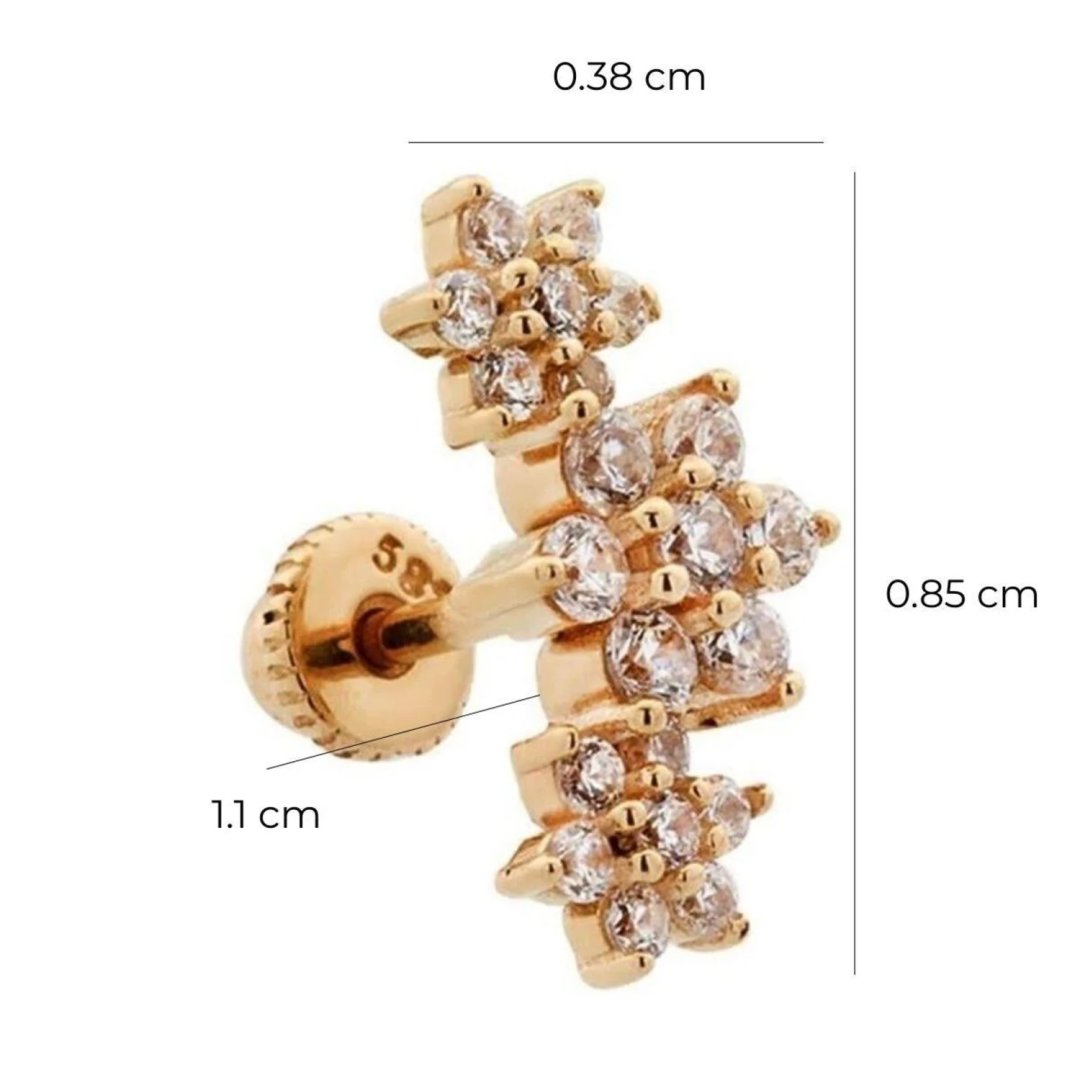 Çiçek Helix/Kıkırdak Piercing 14 Ayar Altın Rose — Altınköşe — görsel 2