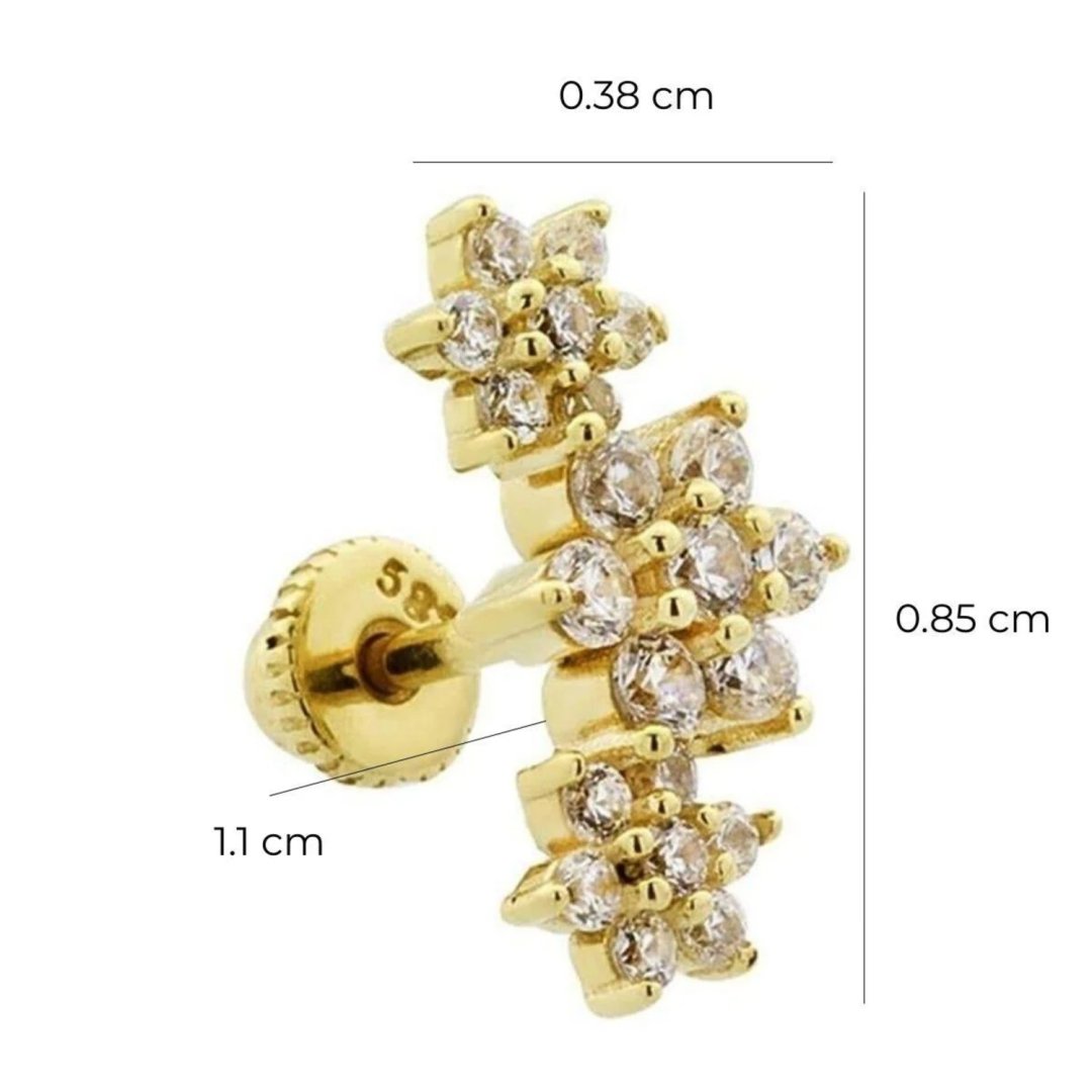 Çiçek Helix/Kıkırdak Piercing 14 Ayar Altın Sarı — Altınköşe — görsel 2