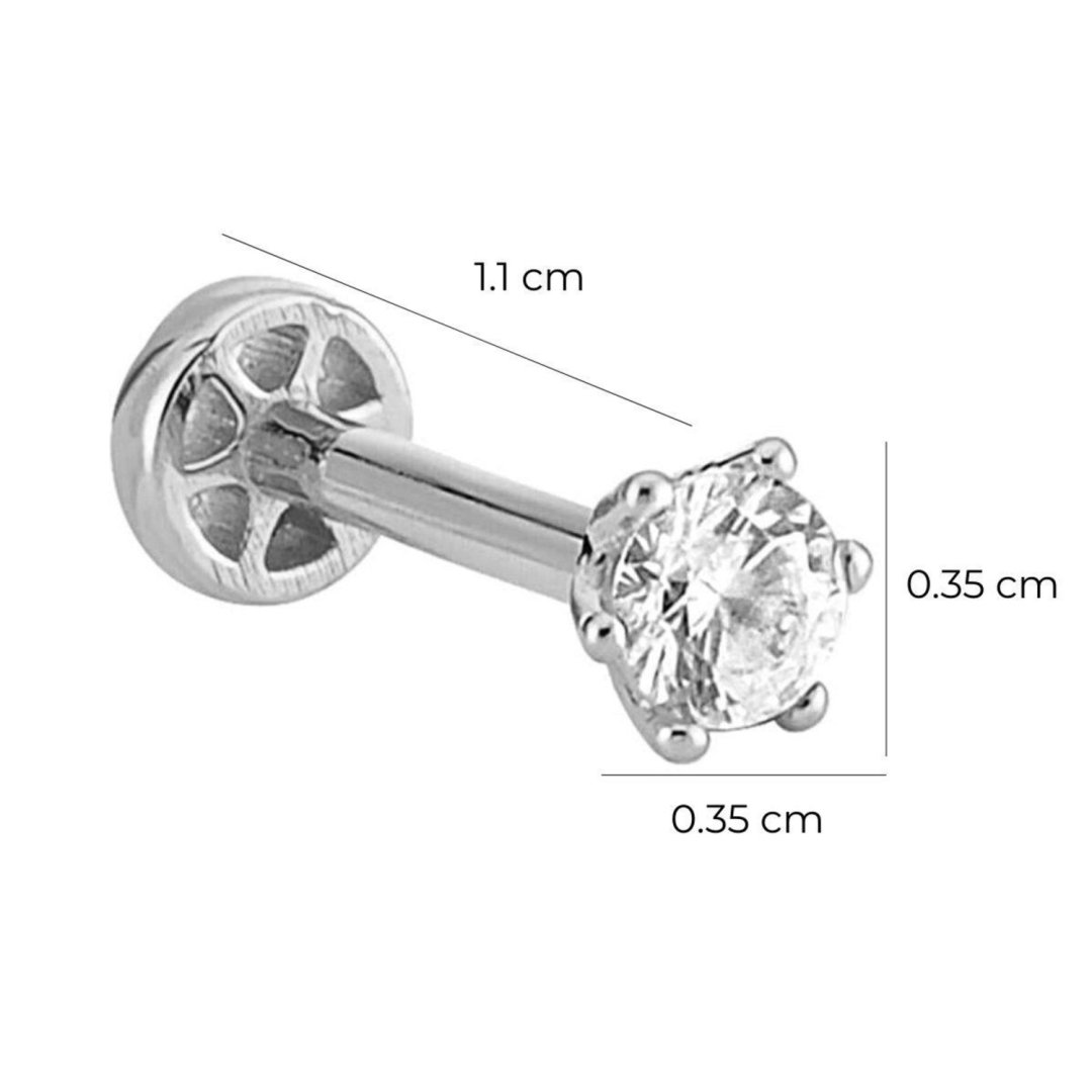 Tektaş Altın Tragus Piercing 14 Ayar Beyaz — Altınköşe — görsel 2