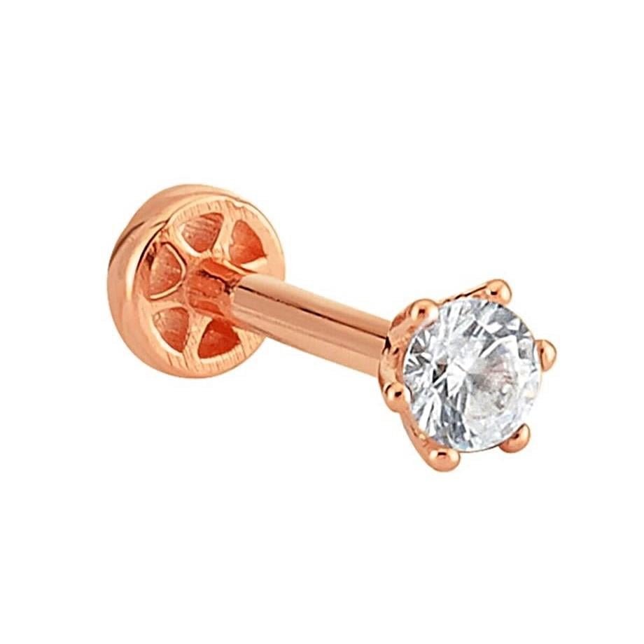 Tektaş Altın Tragus Piercing 14 Ayar Rose — Altınköşe